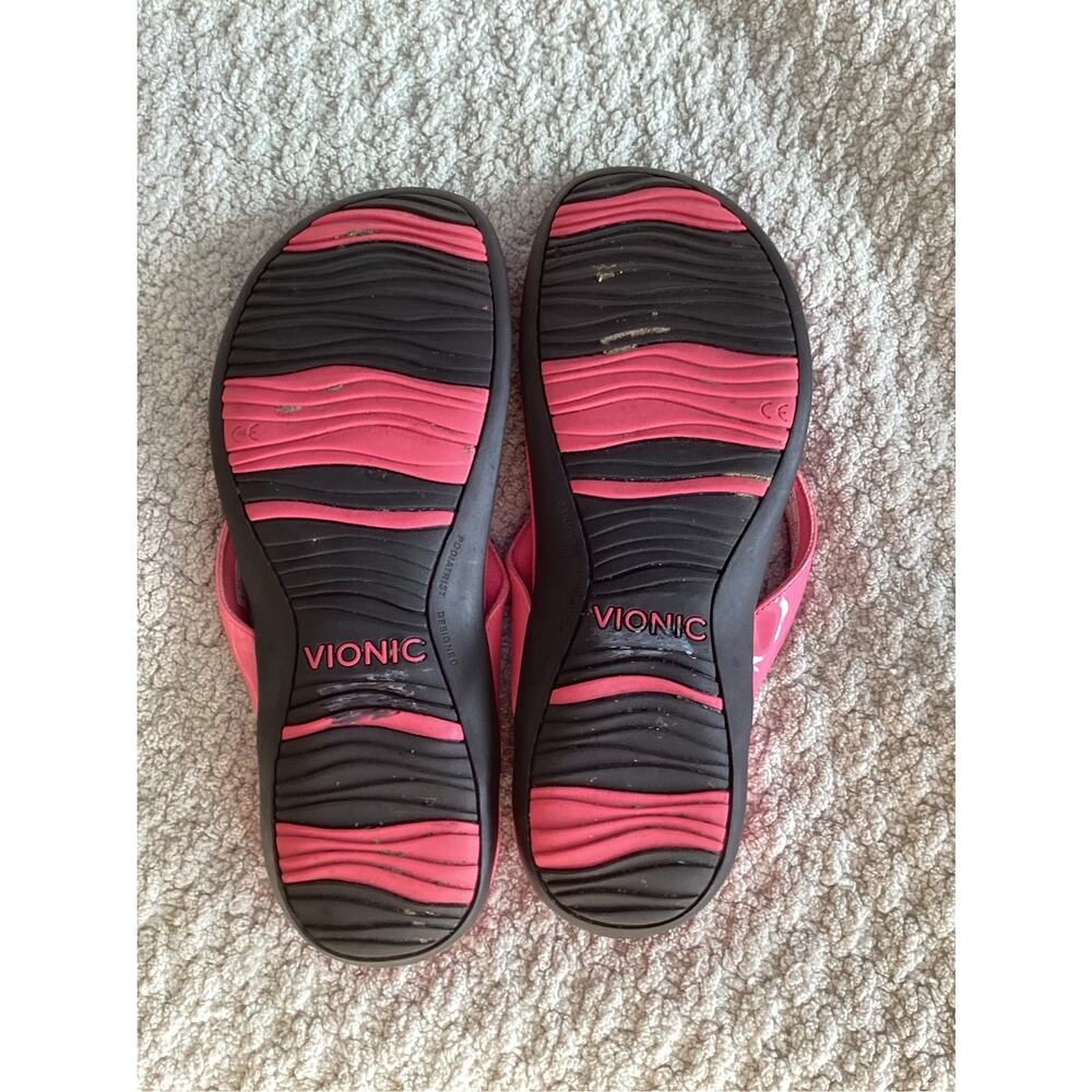 vionic bella pink flip flop bow sandals thong womens sandals size 8 - Picture 9 of 9